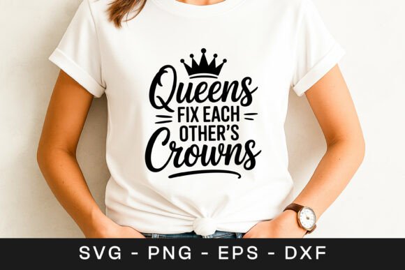 Queens Fix Each Other’s Crowns SVG for Crafts and Graphics